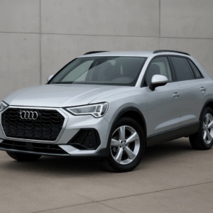 Sølvgrå Audi Q3 – kompakt, brændstofeffektiv hybridbil til hurtig, enkel og fleksibel leasing hos LeasingBird.