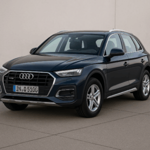 Audi Q5 plug-in hybridbil i mørkeblå – rummelig kompakt SUV til fleksibel, hurtig leasing hos LeasingBird.