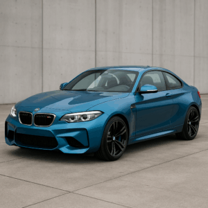 BMW M2 Coupé i blå – sporty, brændstofeffektiv leasingbil hos LeasingBird med enkel, hurtig og fleksibel levering.