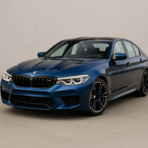 BMW M5 Sedan i blå – rummelig sports sedan med høj ydeevne, fleksibel leasing og hurtig levering hos LeasingBird.