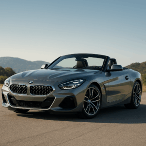 BMW Z4 Roadster i grå – sportslig hybridbil med brændstofeffektivitet til fleksibel leasing LeasingBird, hurtig levering.