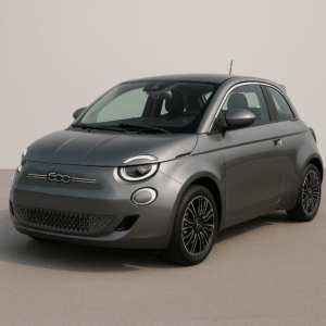 Fiat 500e elbil i grå – kompakt hybridbil til leasing, enkel og fleksibel løsning med hurtig levering hos LeasingBird.