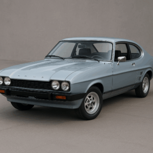 Ford Capri lyseblå – kompakt klassisk coupe med brændstofeffektiv kørsel, enkel leasing, hurtig levering og fleksibel aftale.