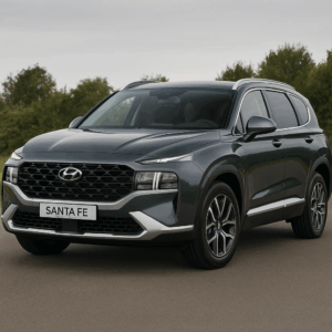 Hyundai Santa Fe hybridbil i mørkegrå – rummelig SUV til enkel, fleksibel leasing og hurtig levering hos LeasingBird.