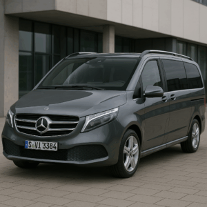 Grå Mercedes-Benz V-Class hybridbil – rummelig MPV/kompakt SUV til enkel, fleksibel leasing hos LeasingBird. Hurtig levering.