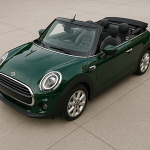 Mini Convertible i grøn – hybridbil med plads til fire, brændstofeffektiv, enkel og fleksibel leasing hos LeasingBird.