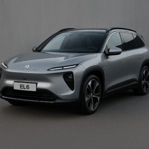 Nio EL6 hybridbil i sølv – rummelig kompakt SUV til fleksibel leasing hos LeasingBird med enkel bestilling og hurtig levering