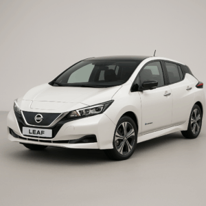 Nissan Leaf elbil i hvid – kompakt elbil med rummelig kabine, enkel & fleksibel leasing, hurtig levering hos LeasingBird.