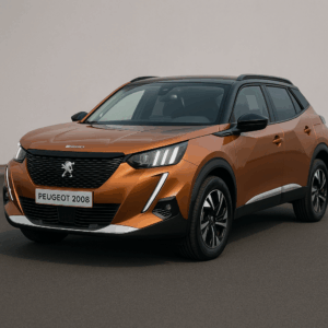 Orange Peugeot 2008 hybridbil – rummelig kompakt SUV til fleksibel leasing, enkel hurtig levering hos LeasingBird.
