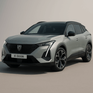Peugeot E-3008 hybridbil i grå – rummelig kompakt SUV til fleksibel leasing hos LeasingBird med hurtig levering.
