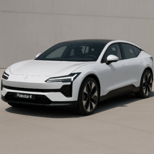 Polestar 4 elbil i hvid – kompakt SUV med lang rækkevidde, rummelig og enkel i brug til fleksibel leasing og hurtig levering.