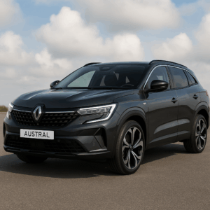 Renault Austral hybridbil i mørkegrå – rummelig kompakt SUV til fleksibel leasing hos LeasingBird med hurtig levering.