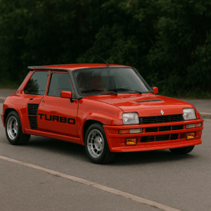 Rød Renault R5 Turbo – kompakt hybridbil til fleksibel leasing hos LeasingBird. Enkel bestilling hurtig levering økonomisk