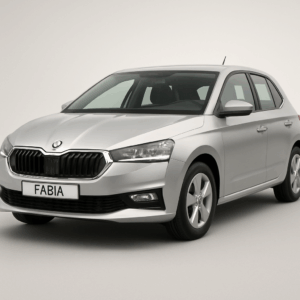 Skoda Fabia hvid hatchback – brændstofeffektiv og rummelig kompakt bil til enkel, hurtig og fleksibel leasing hos LeasingBird.