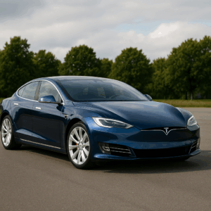 Tesla Model S i blå – rummelig elbil sedan med lang rækkevidde til enkel, hurtig og fleksibel leasing hos LeasingBird.