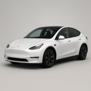 Tesla Model Y elbil i hvid – kompakt SUV, rummelig kabine, høj effektivitet, fleksibel leasing & hurtig levering.