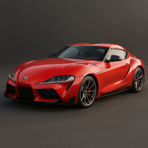Rød Toyota GR Supra sportsbil med kraftfuld turbo, effektiv kørsel – fleksibel leasing med hurtig levering hos LeasingBird