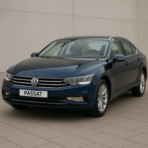 Mørkeblå VW Passat hybridbil – rummelig, brændstofeffektiv sedan til fleksibel leasing med enkel, hurtig levering