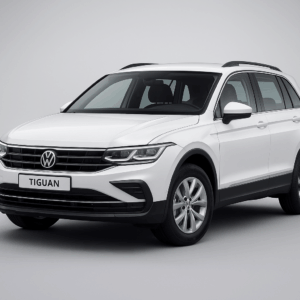 Hvid Volkswagen Tiguan – brændstofeffektiv, rummelig kompakt SUV til fleksibel og hurtig leasing hos LeasingBird.