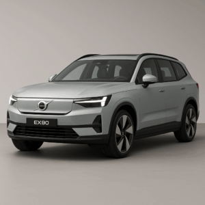 Volvo EX90 i sølv – rummelig elektrisk SUV/hybridbil til fleksibel leasing, enkel & hurtig levering hos LeasingBird.